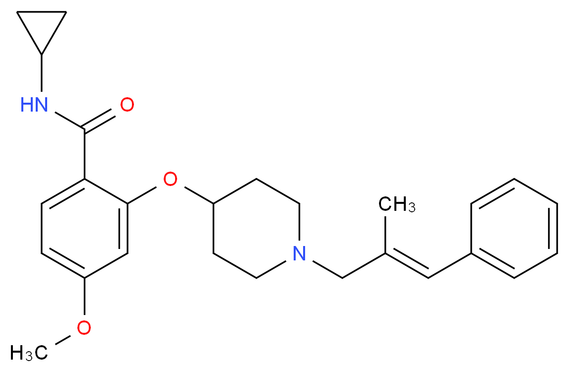 N-cyclopropyl-4-methoxy-2-({1-[(2E)-2-methyl-3-phenyl-2-propen-1-yl]-4-piperidinyl}oxy)benzamide_分子结构_CAS_)