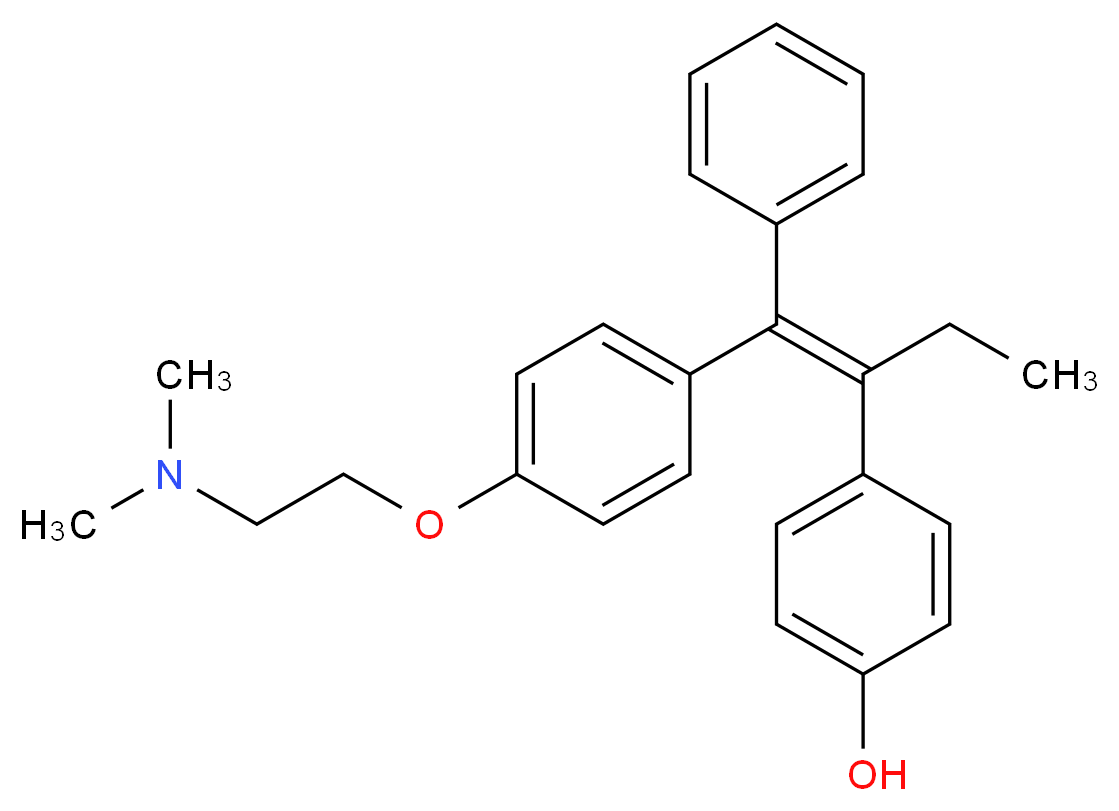 4-[(1Z)-1-{4-[2-(dimethylamino)ethoxy]phenyl}-1-phenylbut-1-en-2-yl]phenol_分子结构_CAS_82413-23-8
