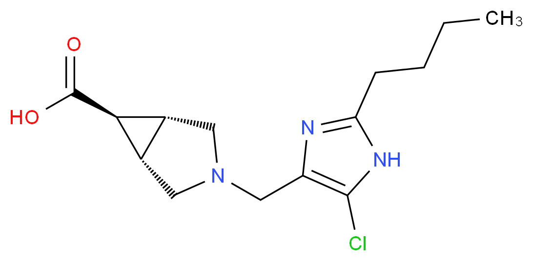 (1R*,5S*,6r)-3-[(2-butyl-5-chloro-1H-imidazol-4-yl)methyl]-3-azabicyclo[3.1.0]hexane-6-carboxylic acid_分子结构_CAS_)