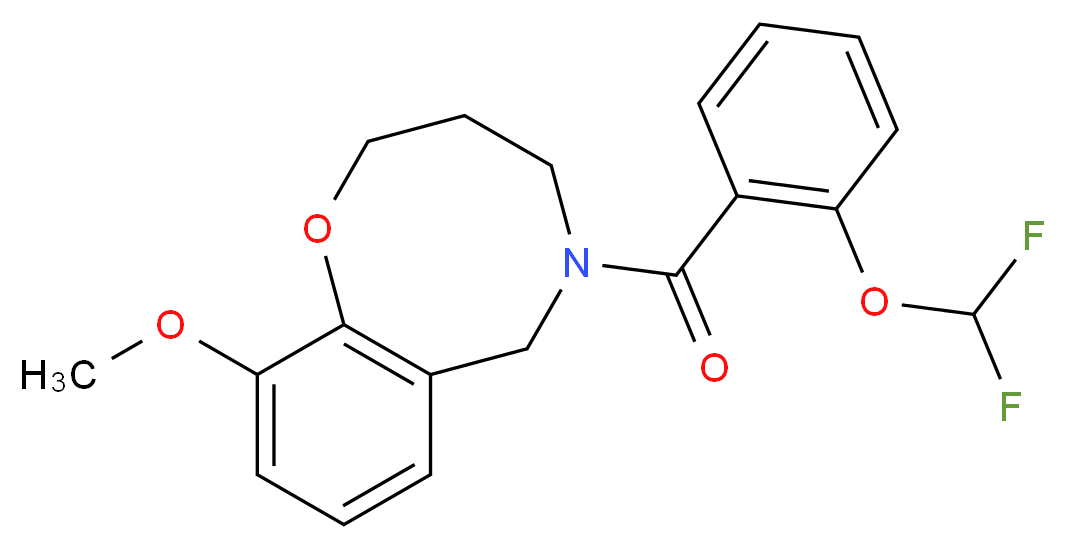 5-[2-(difluoromethoxy)benzoyl]-10-methoxy-3,4,5,6-tetrahydro-2H-1,5-benzoxazocine_分子结构_CAS_)