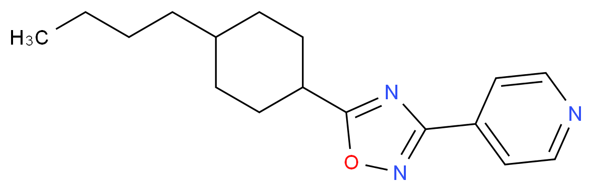 4-[5-(4-butylcyclohexyl)-1,2,4-oxadiazol-3-yl]pyridine_分子结构_CAS_388575-52-8