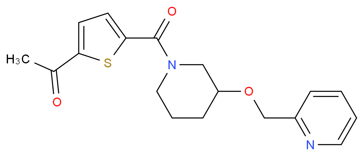 1-(5-{[3-(2-pyridinylmethoxy)-1-piperidinyl]carbonyl}-2-thienyl)ethanone_分子结构_CAS_)