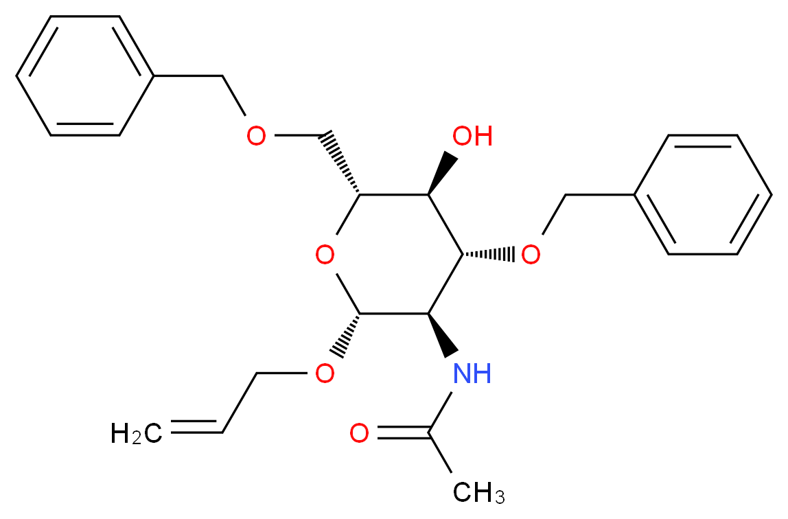 N-[(2R,3R,4R,5S,6R)-4-(benzyloxy)-6-[(benzyloxy)methyl]-5-hydroxy-2-(prop-2-en-1-yloxy)oxan-3-yl]acetamide_分子结构_CAS_65730-02-1