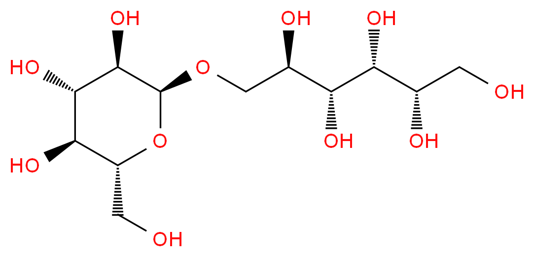 (2S,3R,4R,5R)-6-{[(2S,3R,4S,5S,6R)-3,4,5-trihydroxy-6-(hydroxymethyl)oxan-2-yl]oxy}hexane-1,2,3,4,5-pentol_分子结构_CAS_534-73-6