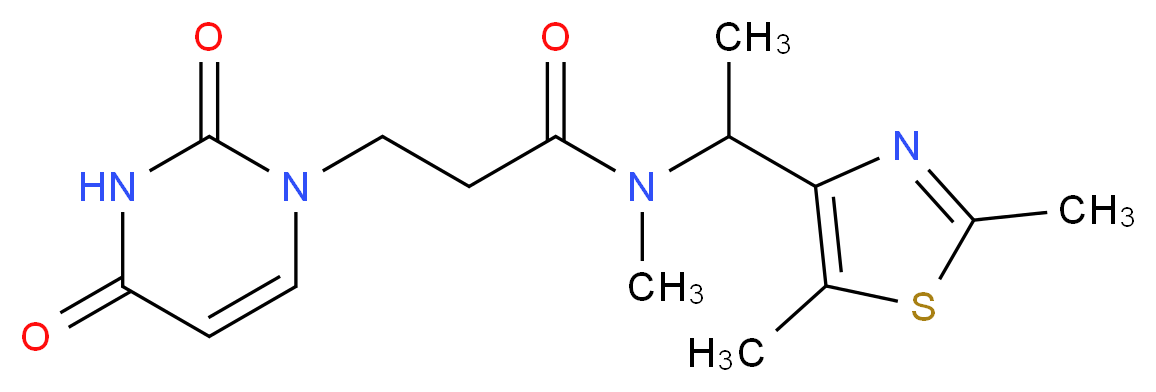 N-[1-(2,5-dimethyl-1,3-thiazol-4-yl)ethyl]-3-(2,4-dioxo-3,4-dihydro-1(2H)-pyrimidinyl)-N-methylpropanamide_分子结构_CAS_)