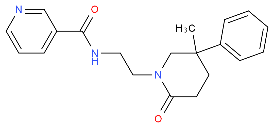 N-[2-(5-methyl-2-oxo-5-phenylpiperidin-1-yl)ethyl]nicotinamide_分子结构_CAS_)