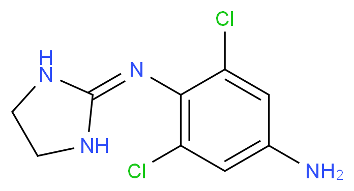 2,6-dichloro-N1-[(2E)-imidazolidin-2-ylidene]benzene-1,4-diamine_分子结构_CAS_66711-21-5