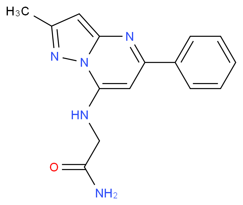N~2~-(2-methyl-5-phenylpyrazolo[1,5-a]pyrimidin-7-yl)glycinamide_分子结构_CAS_)