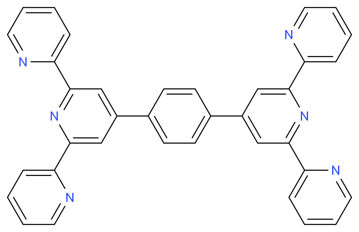 4′,4′′′′-(1,4-亚苯基)二(2,2′:6′,2′′-三联吡啶)_分子结构_CAS_146406-75-9)