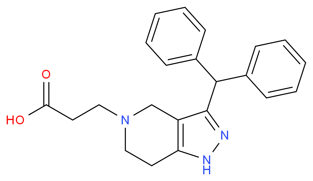 3-[3-(diphenylmethyl)-1,4,6,7-tetrahydro-5H-pyrazolo[4,3-c]pyridin-5-yl]propanoic acid_分子结构_CAS_)