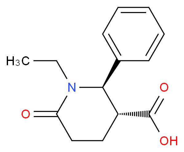 (2R,3R)-1-Ethyl-6-oxo-2-phenyl-piperidine-3-carboxylic acid_分子结构_CAS_)