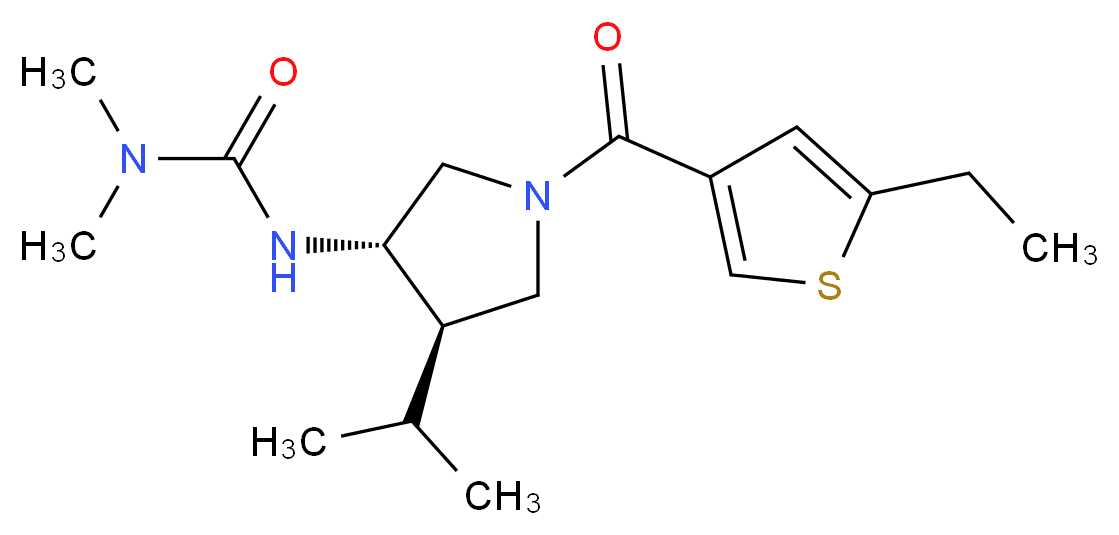 N'-{(3S*,4R*)-1-[(5-ethyl-3-thienyl)carbonyl]-4-isopropyl-3-pyrrolidinyl}-N,N-dimethylurea_分子结构_CAS_)