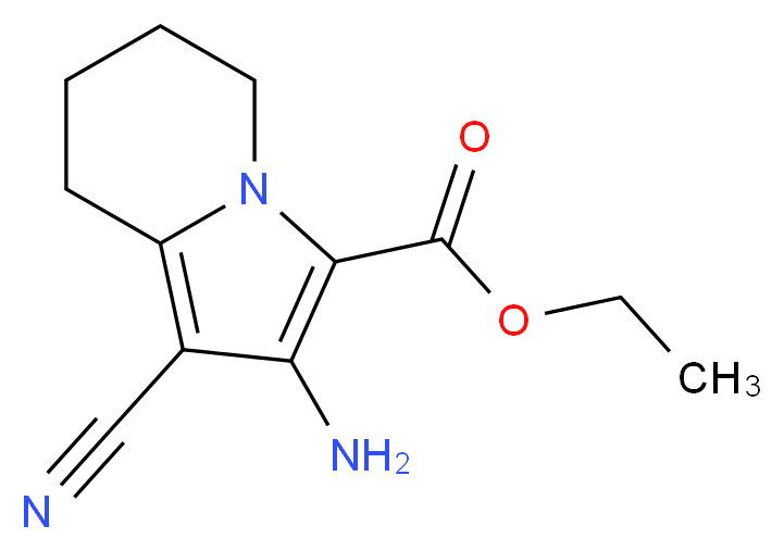 ethyl 2-amino-1-cyano-5,6,7,8-tetrahydroindolizine-3-carboxylate_分子结构_CAS_132994-04-8