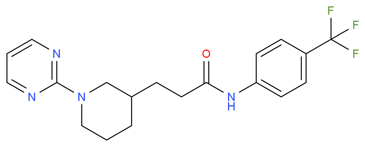 3-(1-pyrimidin-2-ylpiperidin-3-yl)-N-[4-(trifluoromethyl)phenyl]propanamide_分子结构_CAS_)