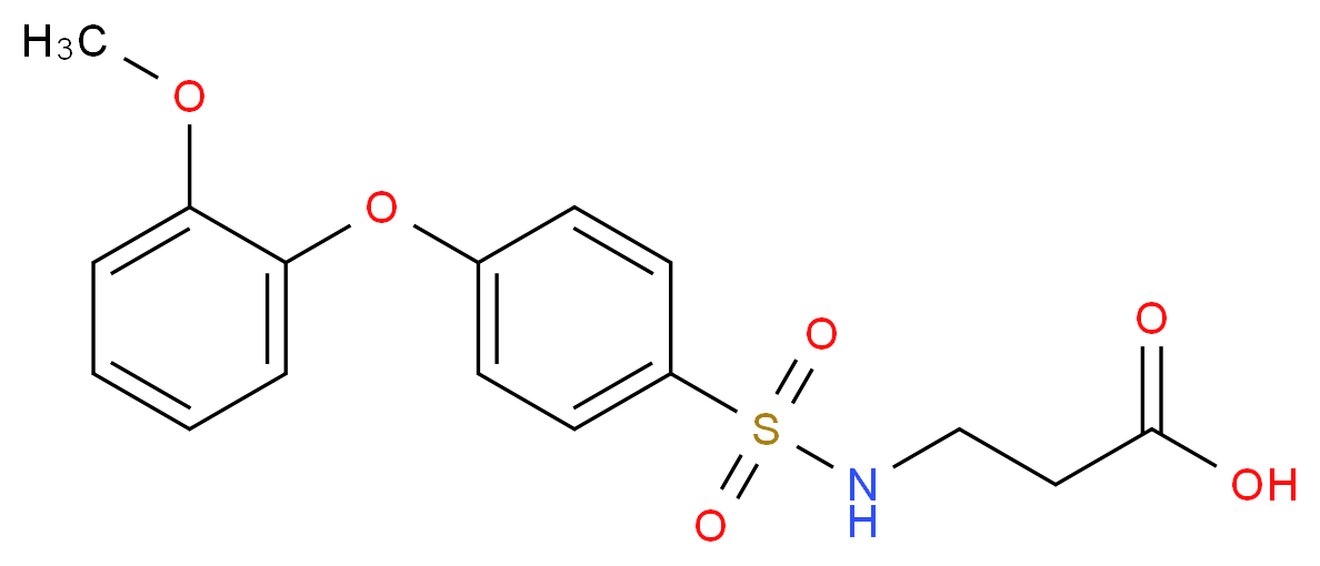 N-[4-(2-甲氧基苯氧基)苯基磺酰基]-beta-丙氨酸_分子结构_CAS_606944-94-9)