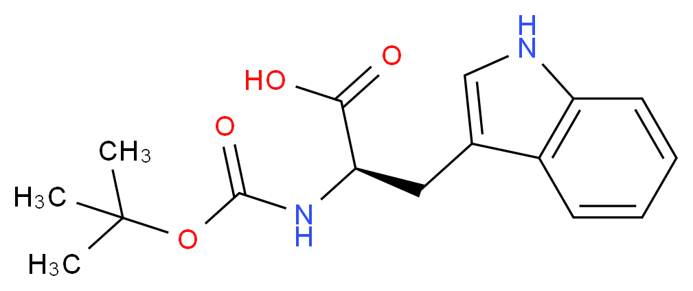 (2R)-2-{[(tert-butoxy)carbonyl]amino}-3-(1H-indol-3-yl)propanoic acid_分子结构_CAS_5241-64-5