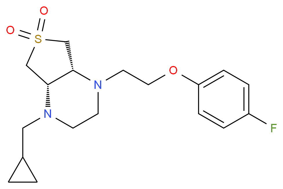 (4aR*,7aS*)-1-(cyclopropylmethyl)-4-[2-(4-fluorophenoxy)ethyl]octahydrothieno[3,4-b]pyrazine 6,6-dioxide_分子结构_CAS_)