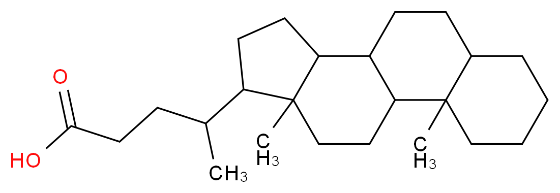 4-{2,15-dimethyltetracyclo[8.7.0.0<sup>2</sup>,<sup>7</sup>.0<sup>1</sup><sup>1</sup>,<sup>1</sup><sup>5</sup>]heptadecan-14-yl}pentanoic acid_分子结构_CAS_546-18-9