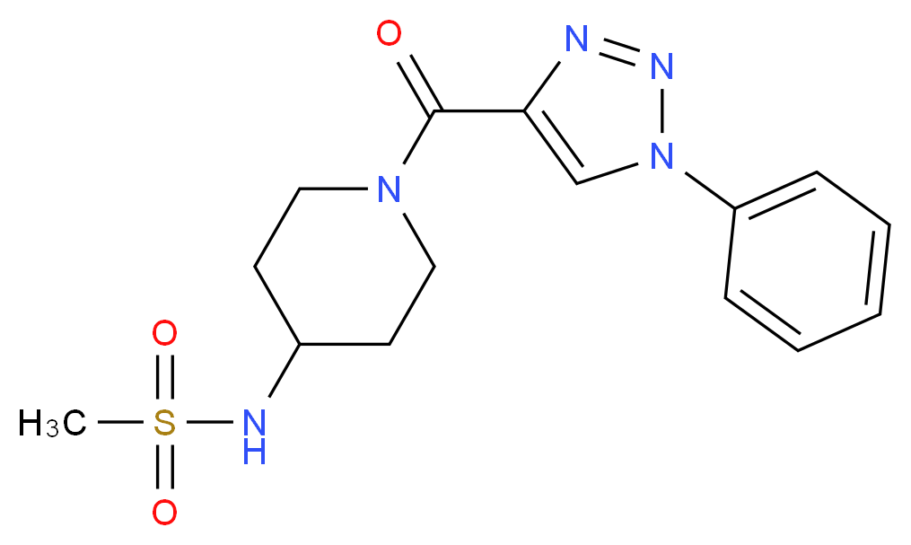 N-{1-[(1-phenyl-1H-1,2,3-triazol-4-yl)carbonyl]-4-piperidinyl}methanesulfonamide_分子结构_CAS_)