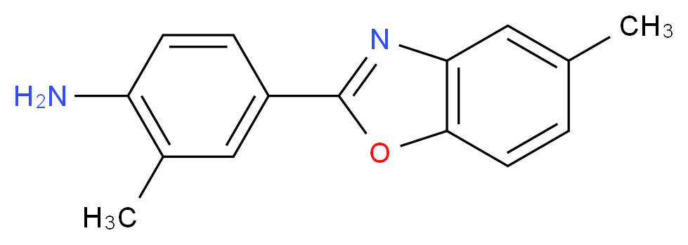 2-methyl-4-(5-methyl-1,3-benzoxazol-2-yl)aniline_分子结构_CAS_418808-71-6