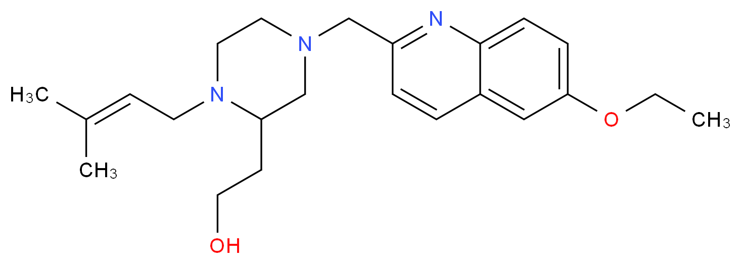 2-[4-[(6-ethoxy-2-quinolinyl)methyl]-1-(3-methyl-2-buten-1-yl)-2-piperazinyl]ethanol_分子结构_CAS_)