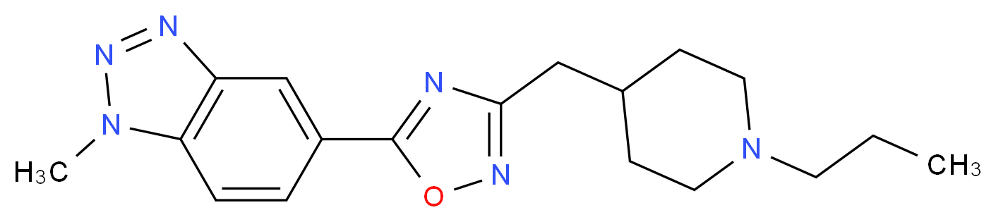 1-methyl-5-{3-[(1-propylpiperidin-4-yl)methyl]-1,2,4-oxadiazol-5-yl}-1H-1,2,3-benzotriazole_分子结构_CAS_)