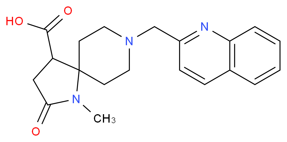 1-methyl-2-oxo-8-(quinolin-2-ylmethyl)-1,8-diazaspiro[4.5]decane-4-carboxylic acid_分子结构_CAS_)