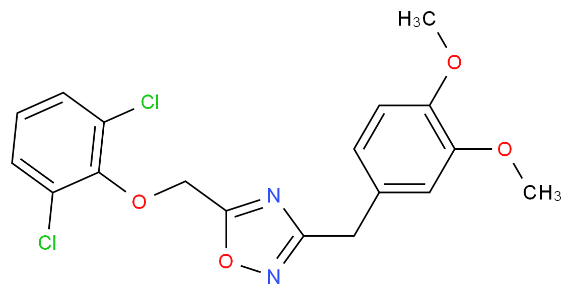 5-[(2,6-dichlorophenoxy)methyl]-3-(3,4-dimethoxybenzyl)-1,2,4-oxadiazole_分子结构_CAS_)