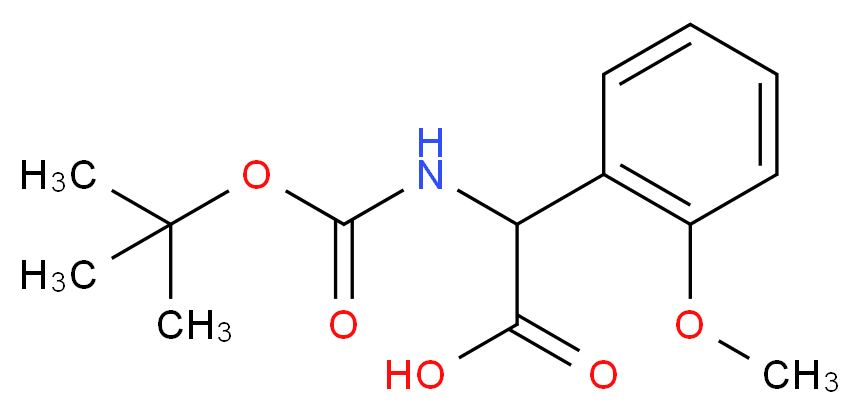 2-{[(tert-butoxy)carbonyl]amino}-2-(2-methoxyphenyl)acetic acid_分子结构_CAS_179417-69-7