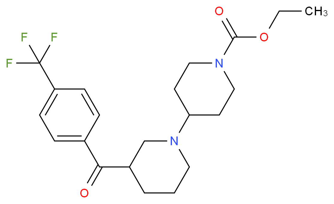 ethyl 3-[4-(trifluoromethyl)benzoyl]-1,4'-bipiperidine-1'-carboxylate_分子结构_CAS_)