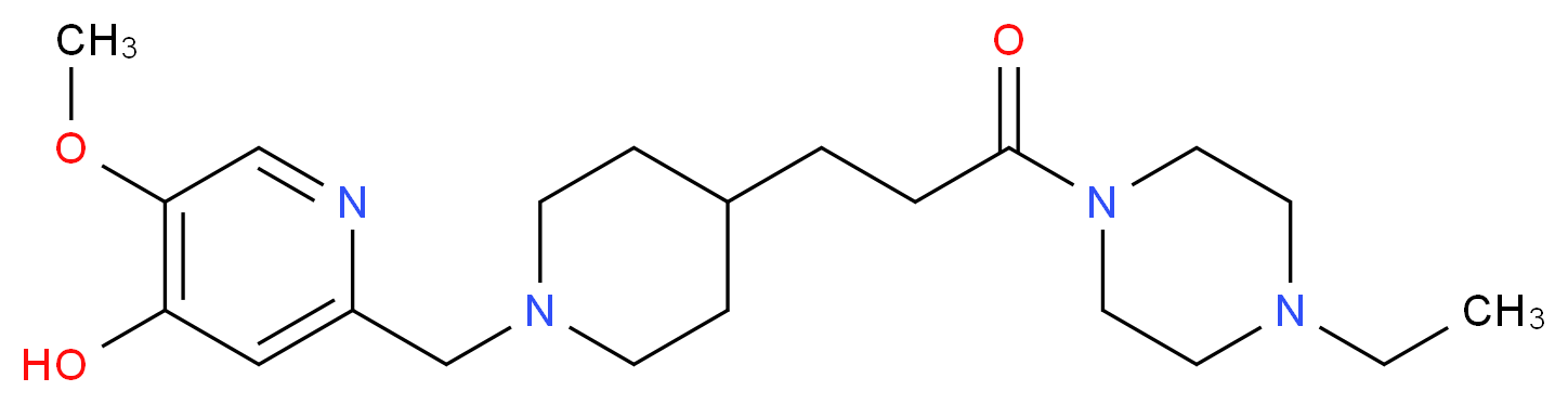 2-({4-[3-(4-ethylpiperazin-1-yl)-3-oxopropyl]piperidin-1-yl}methyl)-5-methoxypyridin-4-ol_分子结构_CAS_)