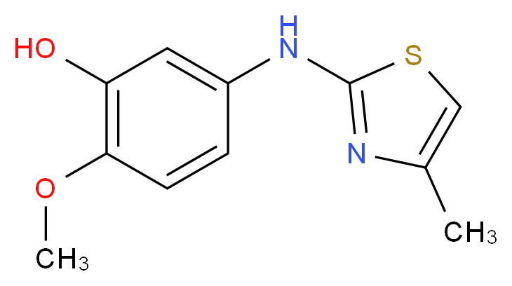 5-(4-METHYLTHIAZOL-2-YLAMINO)-2-METHOXYPHENOL_分子结构_CAS_933045-64-8)