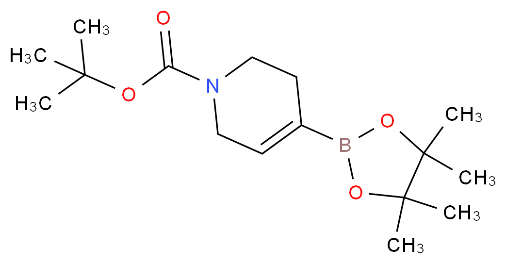 tert-butyl 4-(tetramethyl-1,3,2-dioxaborolan-2-yl)-1,2,3,6-tetrahydropyridine-1-carboxylate_分子结构_CAS_286961-14-6