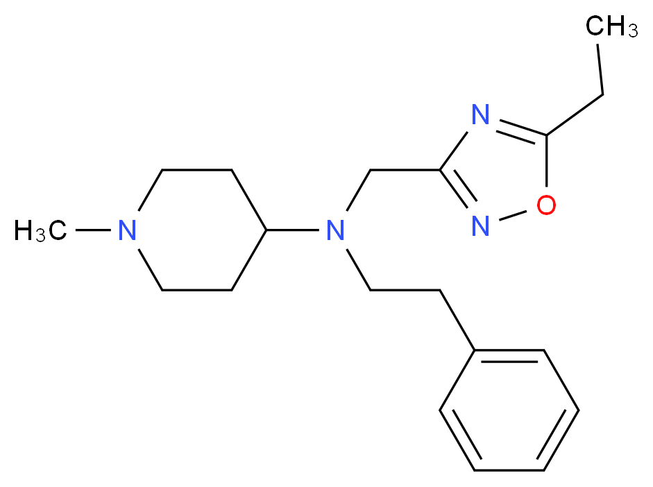 N-[(5-ethyl-1,2,4-oxadiazol-3-yl)methyl]-1-methyl-N-(2-phenylethyl)-4-piperidinamine_分子结构_CAS_)