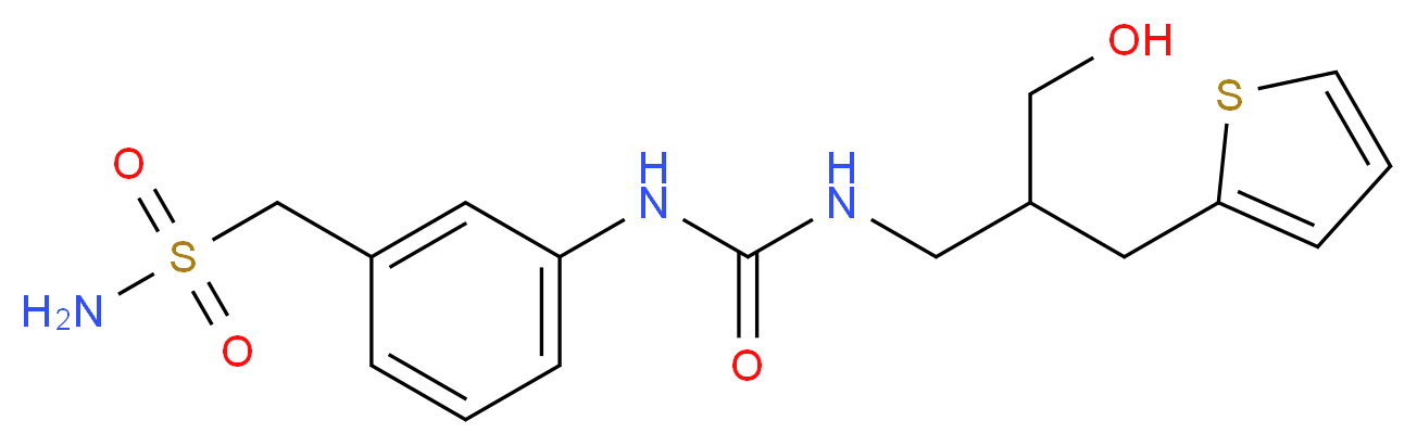 1-{3-[({[3-hydroxy-2-(2-thienylmethyl)propyl]amino}carbonyl)amino]phenyl}methanesulfonamide_分子结构_CAS_)