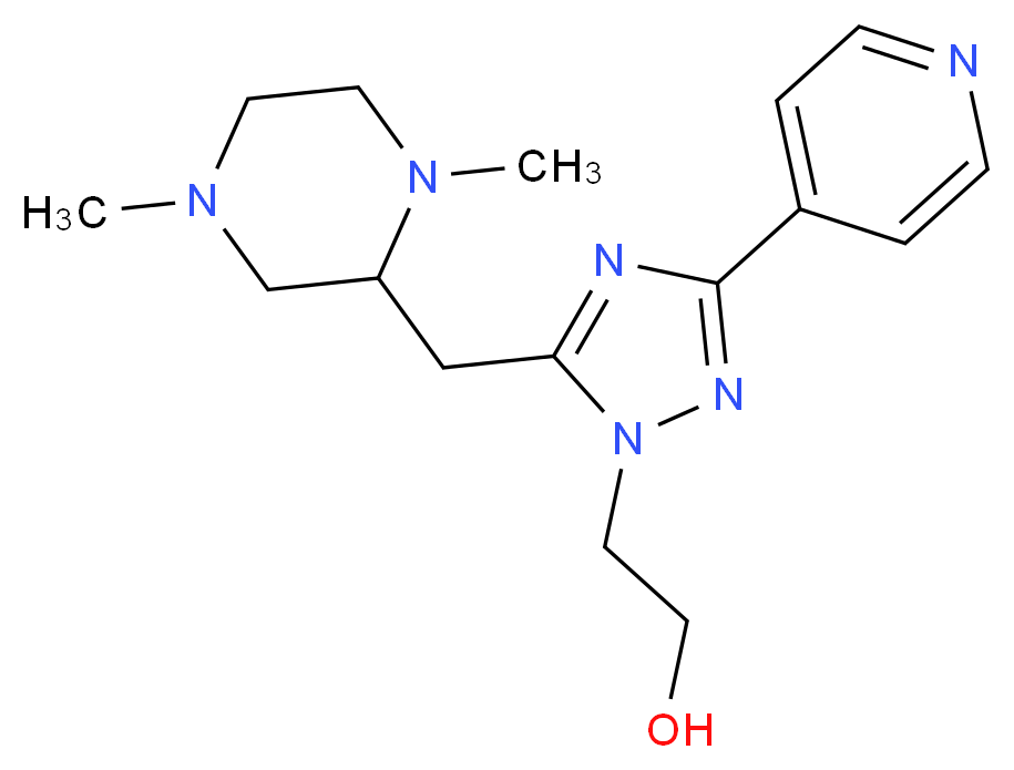 2-{5-[(1,4-dimethylpiperazin-2-yl)methyl]-3-pyridin-4-yl-1H-1,2,4-triazol-1-yl}ethanol_分子结构_CAS_)