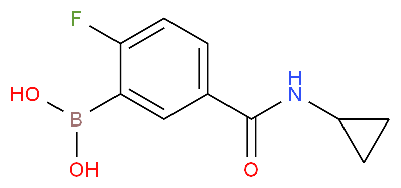 (5-(Cyclopropylcarbamoyl)-2-fluorophenyl)boronic acid_分子结构_CAS_874289-54-0)