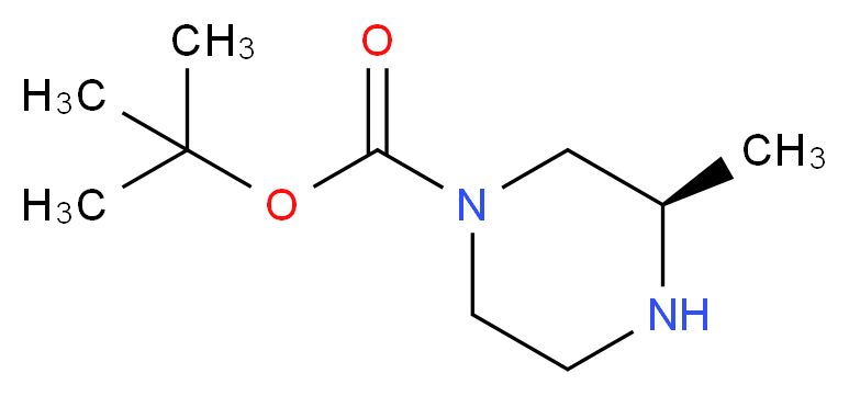 R-(+)-1-Boc-3-甲基哌嗪_分子结构_CAS_163765-44-4)