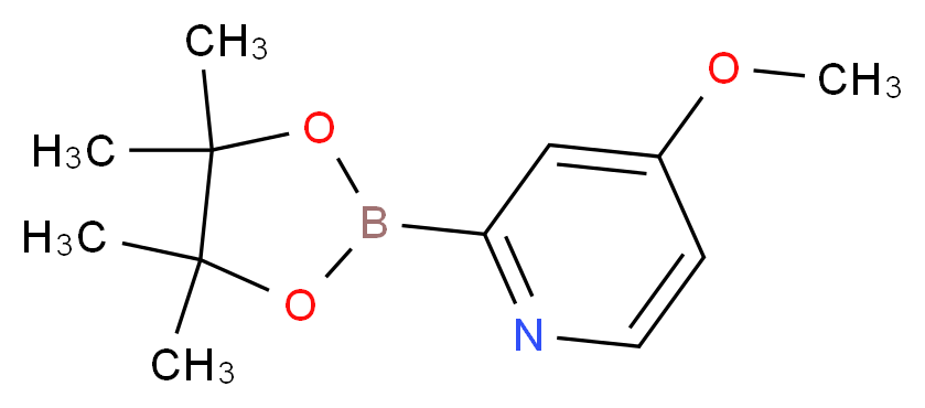 4-methoxy-2-(tetramethyl-1,3,2-dioxaborolan-2-yl)pyridine_分子结构_CAS_1256358-88-9