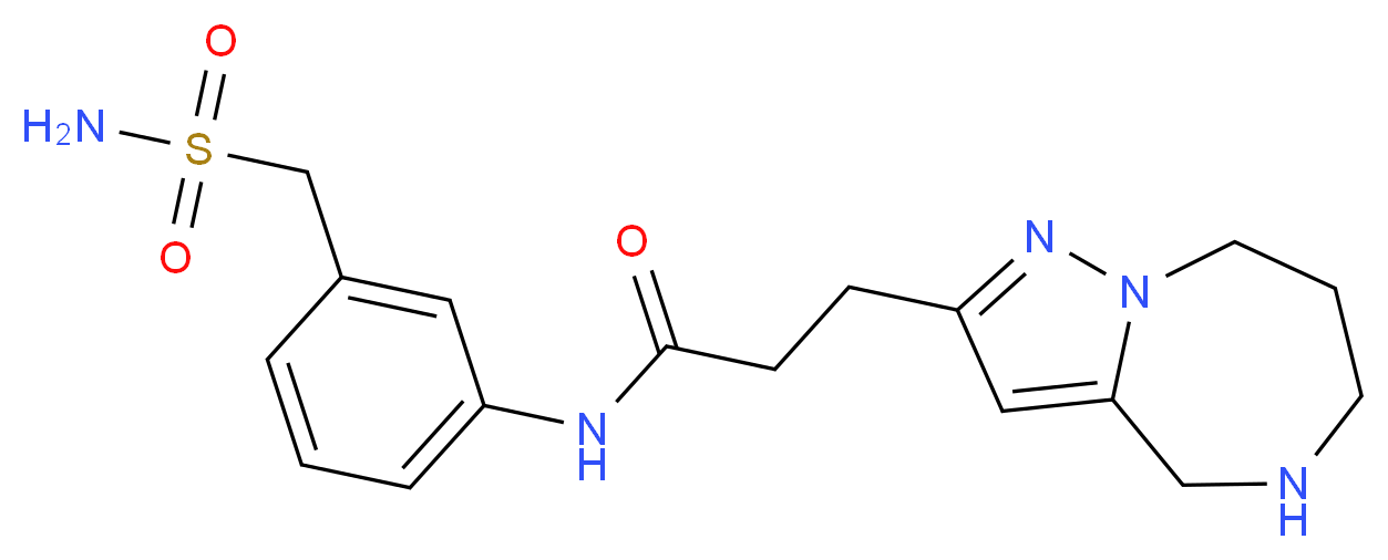 N-{3-[(aminosulfonyl)methyl]phenyl}-3-(5,6,7,8-tetrahydro-4H-pyrazolo[1,5-a][1,4]diazepin-2-yl)propanamide_分子结构_CAS_)