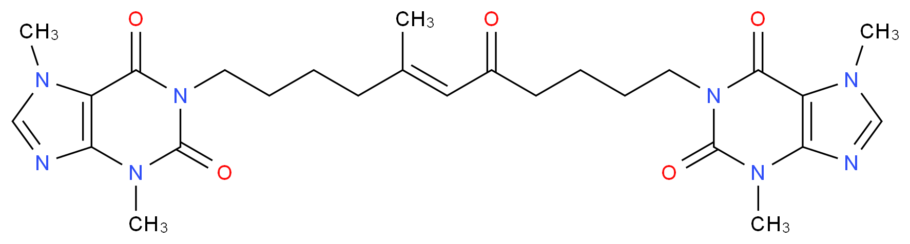 1,1'-[(5E)-5-Methyl-7-oxo-5-undecene-1,11-diyl] Bis[Theobromine]_分子结构_CAS_874747-30-5)