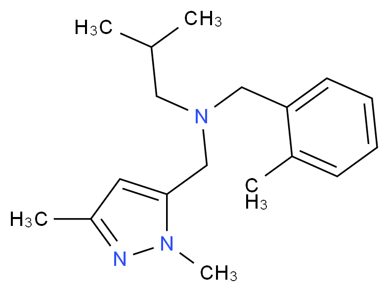 N-[(1,3-dimethyl-1H-pyrazol-5-yl)methyl]-2-methyl-N-(2-methylbenzyl)propan-1-amine_分子结构_CAS_)