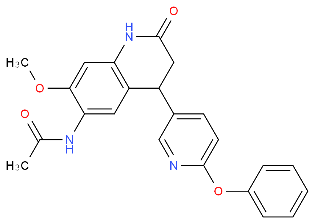 N-[7-methoxy-2-oxo-4-(6-phenoxypyridin-3-yl)-1,2,3,4-tetrahydroquinolin-6-yl]acetamide_分子结构_CAS_)