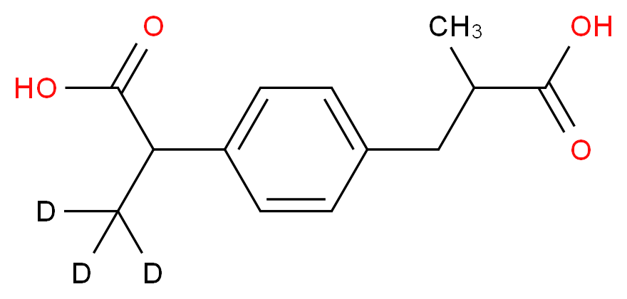 2-[4-(2-carboxy-2-methylethyl)phenyl](3,3,3-<sup>2</sup>H<sub>3</sub>)propanoic acid_分子结构_CAS_1216505-29-1