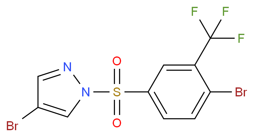 4-Bromo-1-((4-bromo-3-(trifluoromethyl)phenyl)sulfonyl)-1H-pyrazole_分子结构_CAS_1072944-72-9)