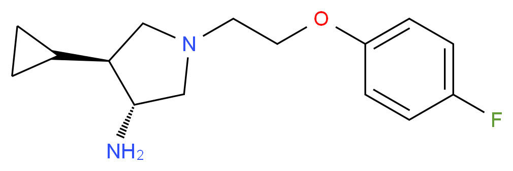 (3R*,4S*)-4-cyclopropyl-1-[2-(4-fluorophenoxy)ethyl]-3-pyrrolidinamine_分子结构_CAS_)