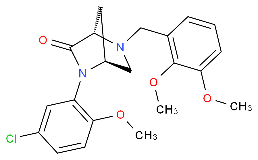 (1S*,4S*)-2-(5-chloro-2-methoxyphenyl)-5-(2,3-dimethoxybenzyl)-2,5-diazabicyclo[2.2.1]heptan-3-one_分子结构_CAS_)