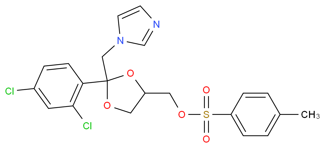 [2-(2,4-dichlorophenyl)-2-(1H-imidazol-1-ylmethyl)-1,3-dioxolan-4-yl]methyl 4-methylbenzene-1-sulfonate_分子结构_CAS_134071-44-6