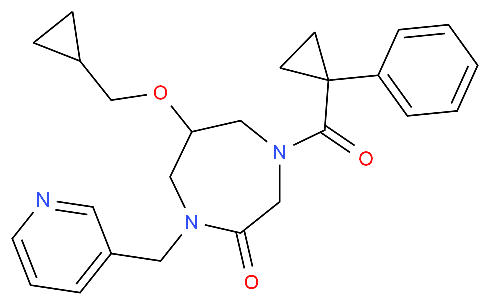 6-(cyclopropylmethoxy)-4-[(1-phenylcyclopropyl)carbonyl]-1-(3-pyridinylmethyl)-1,4-diazepan-2-one_分子结构_CAS_)