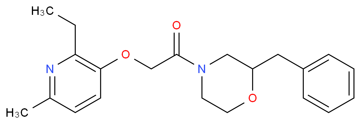 2-benzyl-4-{[(2-ethyl-6-methyl-3-pyridinyl)oxy]acetyl}morpholine_分子结构_CAS_)